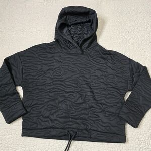GapFit Quilted Hooded Sweatshirt Size M Black